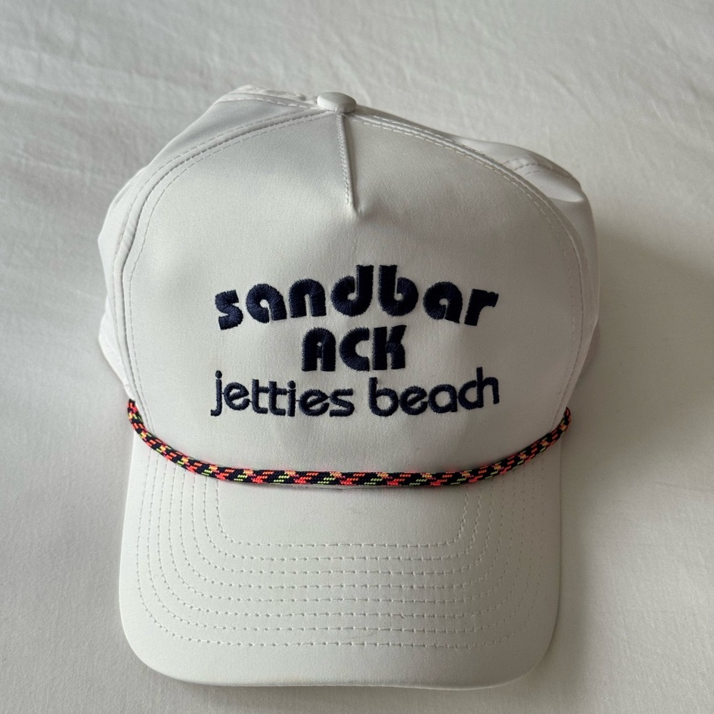 White Sandbar ACK Jetties Beach Cap
